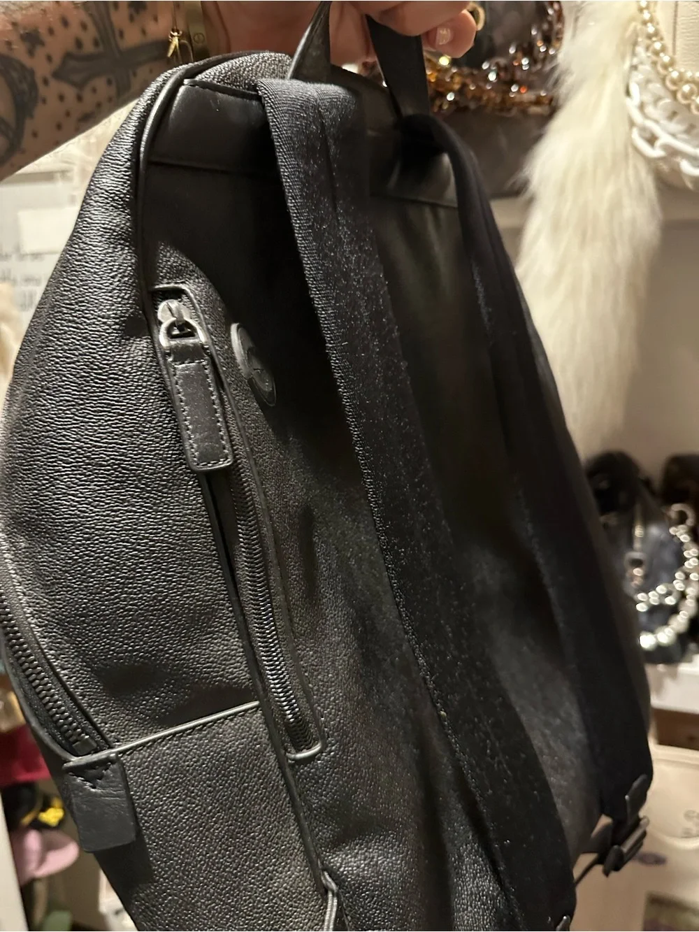 Michael Kors Black Studded Leather Backpack